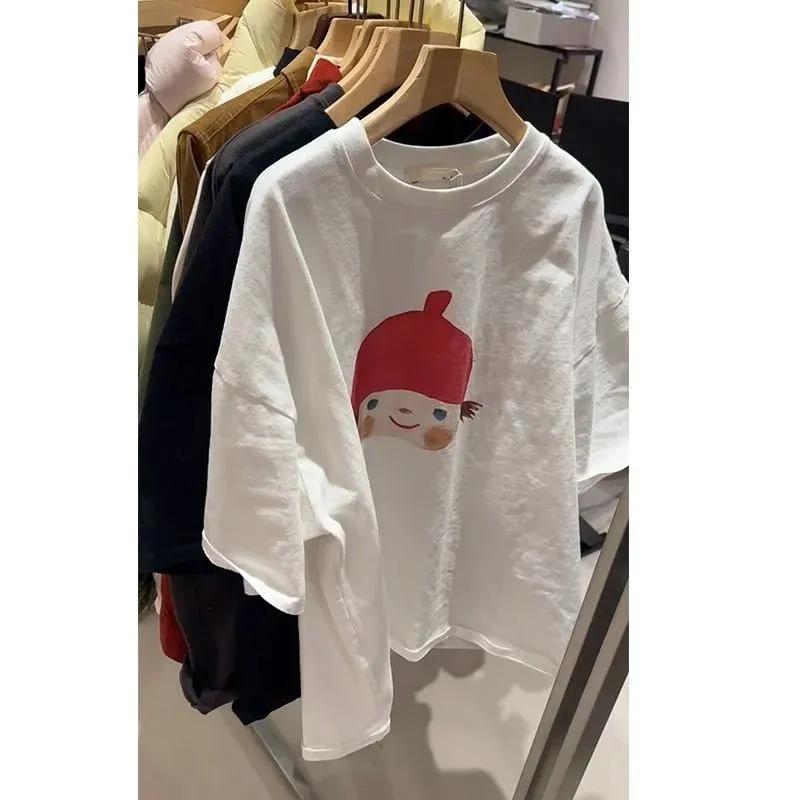 Women's Loose Fit Graphic Sweatshirt Cute Doll Print Crew Neck Long Sleeve Top