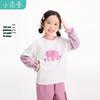 Girls' Cartoon Print Plaid Fake Two-Piece Long Sleeve T-Shirt