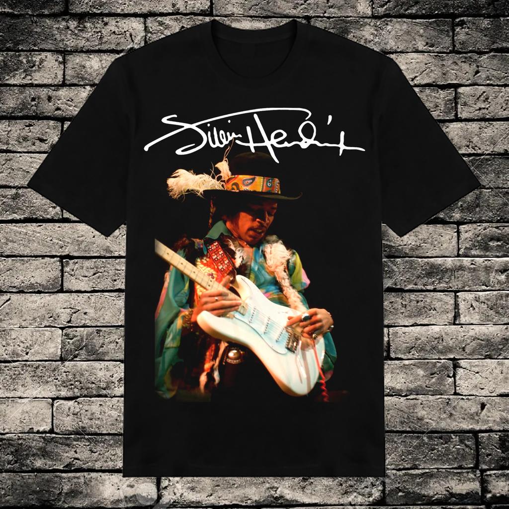 Jimi Hendrix Chanteur Coton Cadeau Pour Fan Noir Toutes Tailles T-shirt Unisexe TMB170