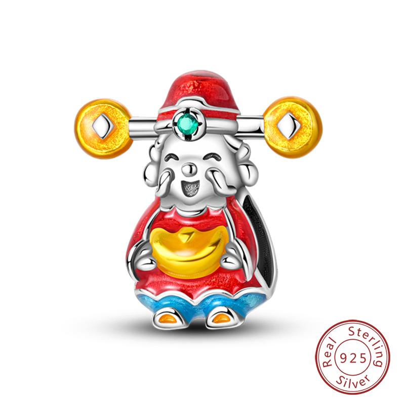New Copper New Year Collection Lucky Cat God Of Wealth Lion Dance Pendants Charm Bead Charms Bead Charms Compatible With Do It Yourself Bracelets Jewe
