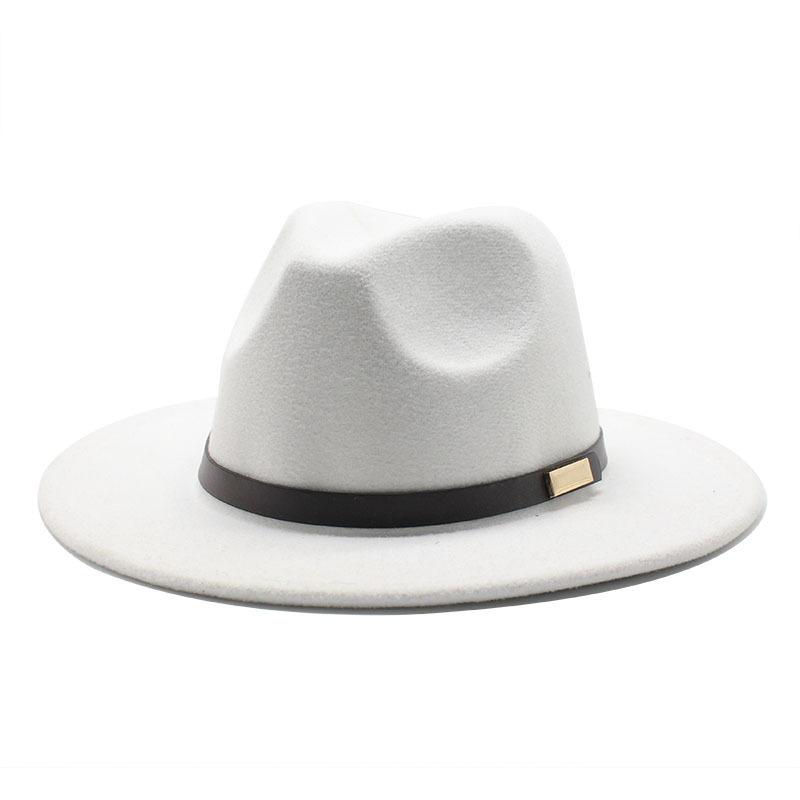 British Woolen Jazz Top Hat Men And Women Big Eaves Hat Fashion Big Eaves Felt Hat