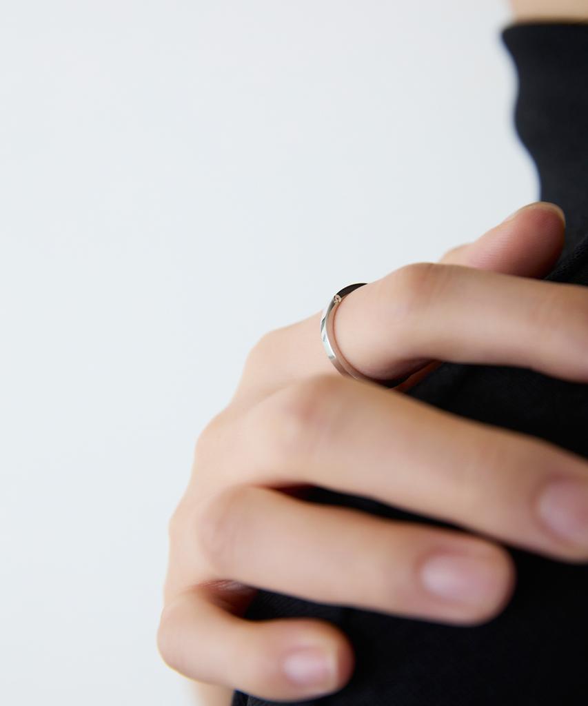 Benoit [Silver 925] Classic Lab Diamond Band Ring Silver