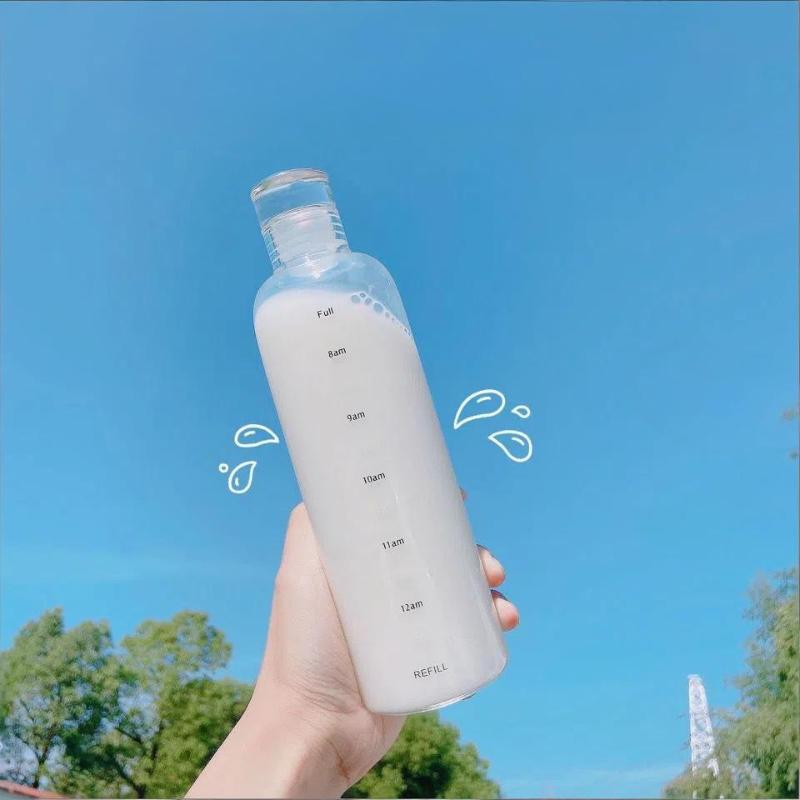 750Ml Water Bottle, Leak-Proof, Graduated, Can Be Used As A Juice Bottle, Transparent Tea/Coffee Cup, Suitable For Students