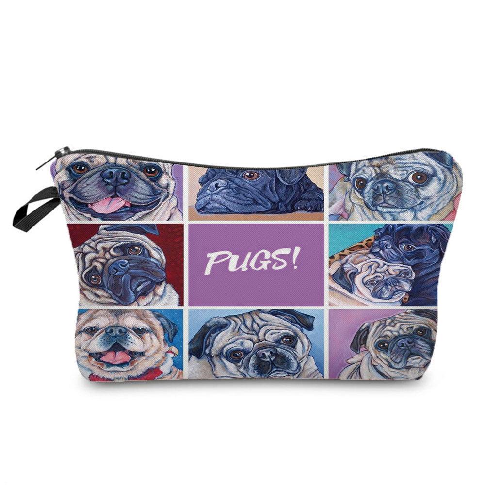 Women Dog Print Cosmetic Bag Toiletries Organize Travel Storage Case 6773 KTB