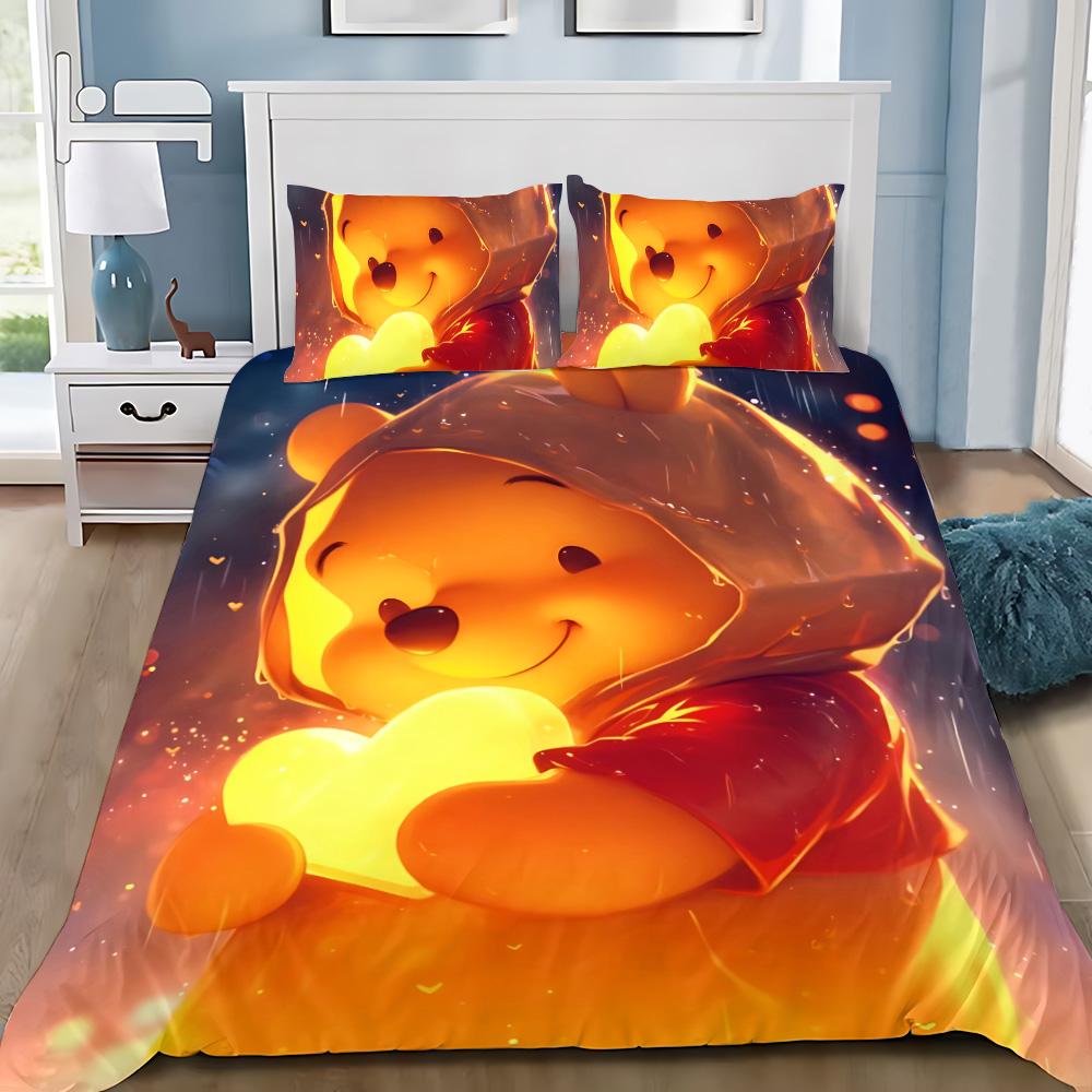 Winnie the Pooh Duvet Cover Pillowcase Adult Boy Girl Bedding Set Bedroom Decoration Children Gift Single Double Large