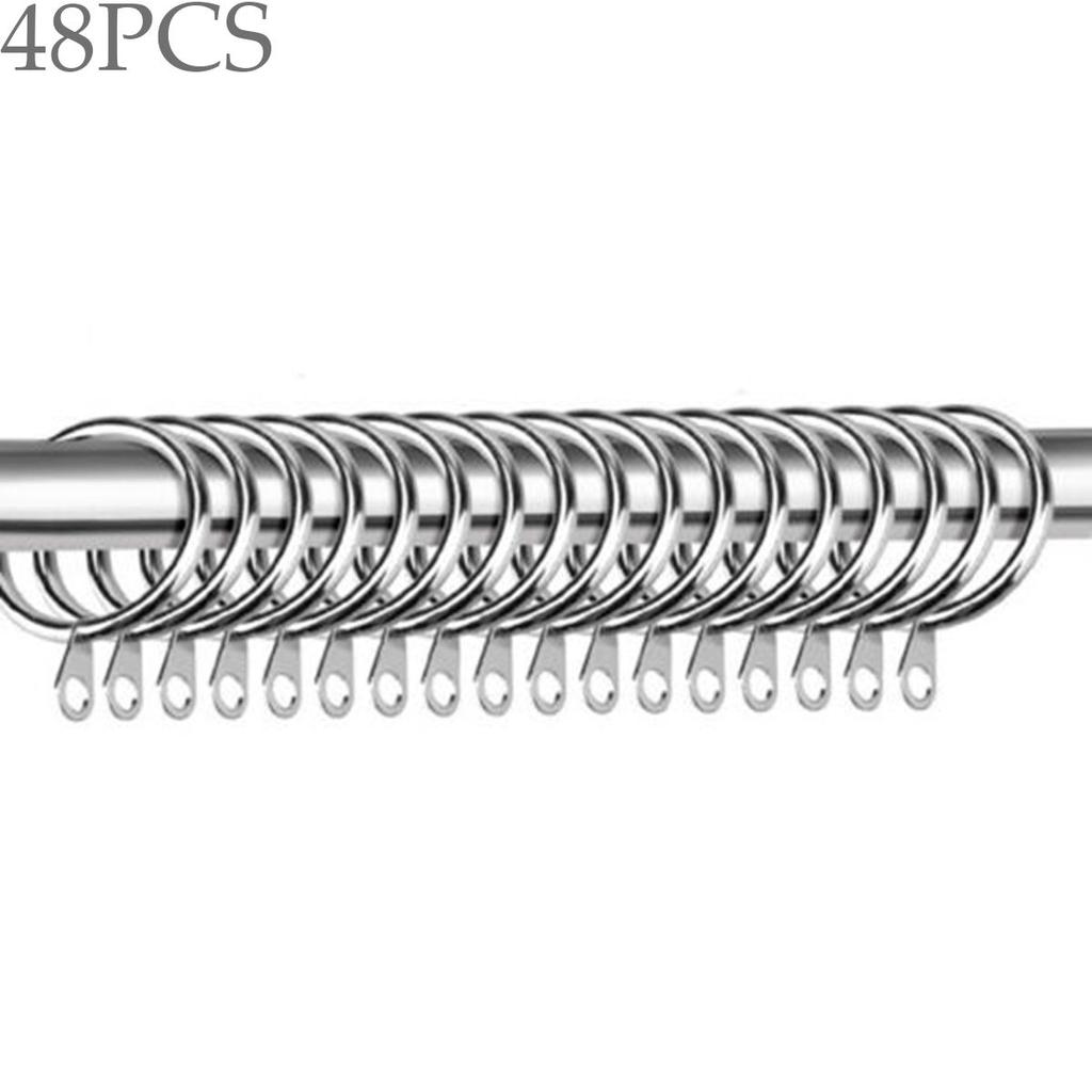 Home Practical Metal Low Noise Curtain Rings Roman Circle Hanging Hooks For Curtains Rods