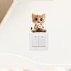 Abnehmbarer Schalteraufkleber Niedliche Cartoon-Katze Blume Lichtschalter-Aufkleber DIY