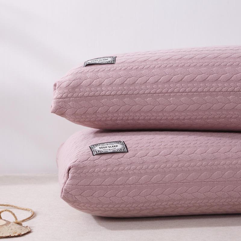 Star Hotel High-Profile Knitted Cotton Neck Support Pillow - Washable for Home or Dorm Use