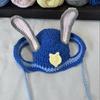 Handmade Crochet Cat Hat Rabbit Police Officer Cosplay Costume Small Cats Puppies Wear