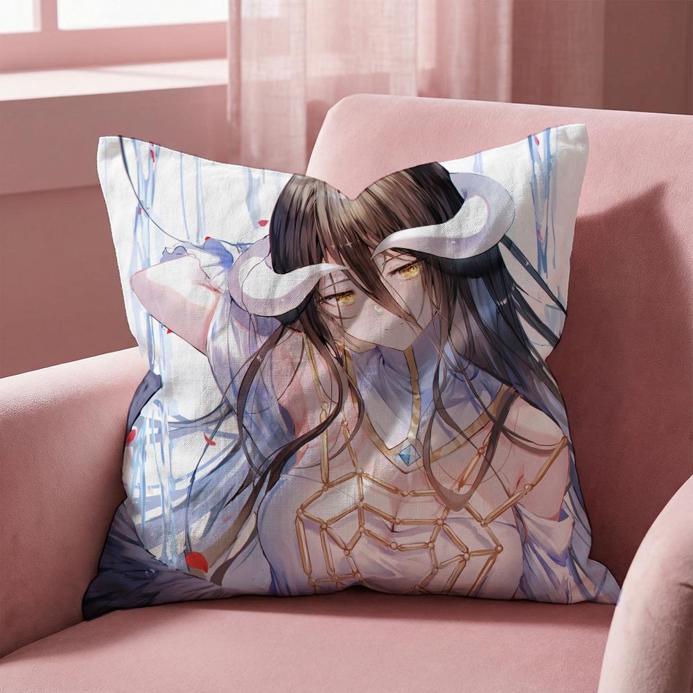 OVERLORD Albedo Anime Cushion Cover Multi-Scene Pillow Cover for Home & Car - Reversible, Soft & Durable for Daily Use