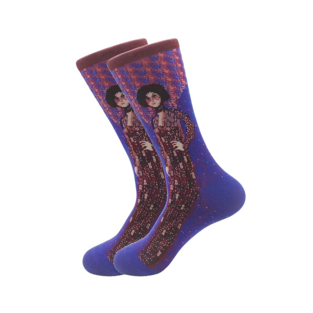 1 Paar europäische und amerikanische trendige Socken mit personalisierter Street-Fashion-Ölgemälde-Serien-Socken