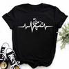 Neues Harajuku Lustiges Musiknoten-Kunst-T-Shirt mit 3D-Print, Damen-T-Shirt, Musik-Tops, kurze Ärmel, schwarzes T-Shirt