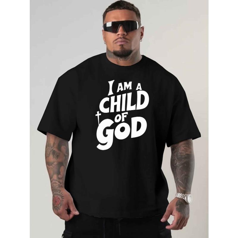 European Sizes I Am a Child of God. This Is a New Oversized Short-Sleeve T-Shirt Featuring American Fashion Prints. It'S a Loose-Fitting