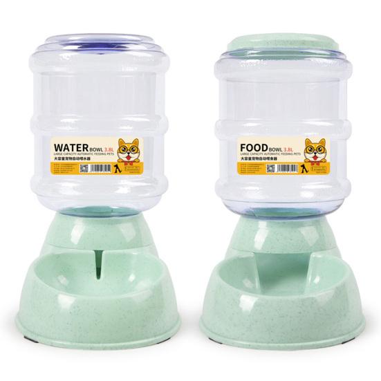 3.8L Automatic Pet Feeder Plastic Cat Water Fountain Large Capacity Pet Food Feeder Bowl Water Dispenser for Dogs Cats