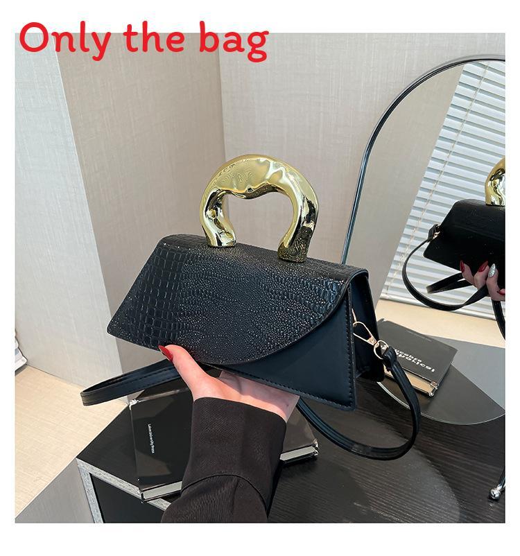 Crocodile Pattern Handbag For Women Summer Pu Small Shoulder Bag With Stitching For Casual Travel