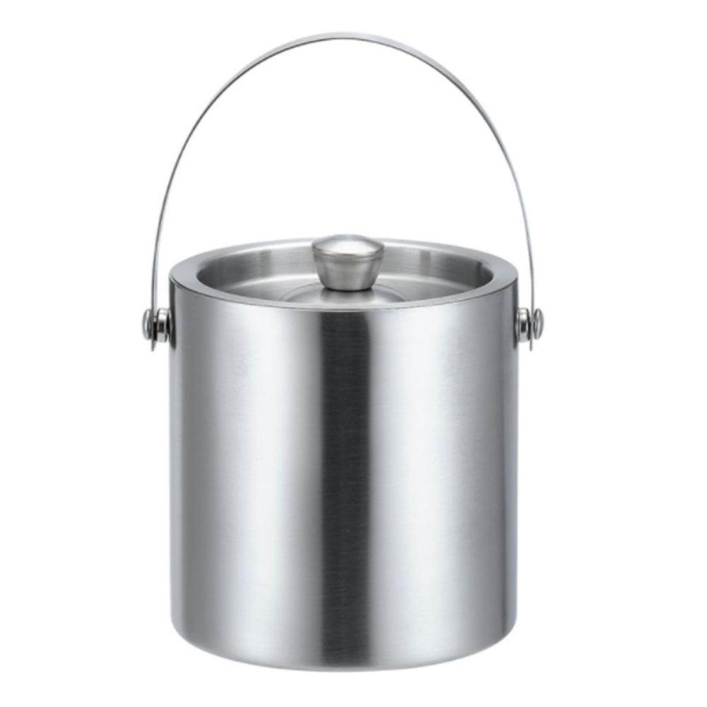 Portable Bucket Ice Cooler Cabinet Double-Layer Wine Beer Ice Cube Container with Tong Clip for Home Kitchen Tools