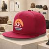 Mountain Sunset Graphic Polyester Baseball Cap Unisex Outdoor Adventure Flat Brim Snapback Hat