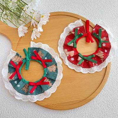 1pc New Christmas Pet Scarf for Cats Christmas Bib for Dogs Drool Towel Pet Accessories and Supplies