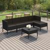 Vidaxl 6-Cz. Set da Salotto per Giardino, Cuscini, Rattan Nero PE