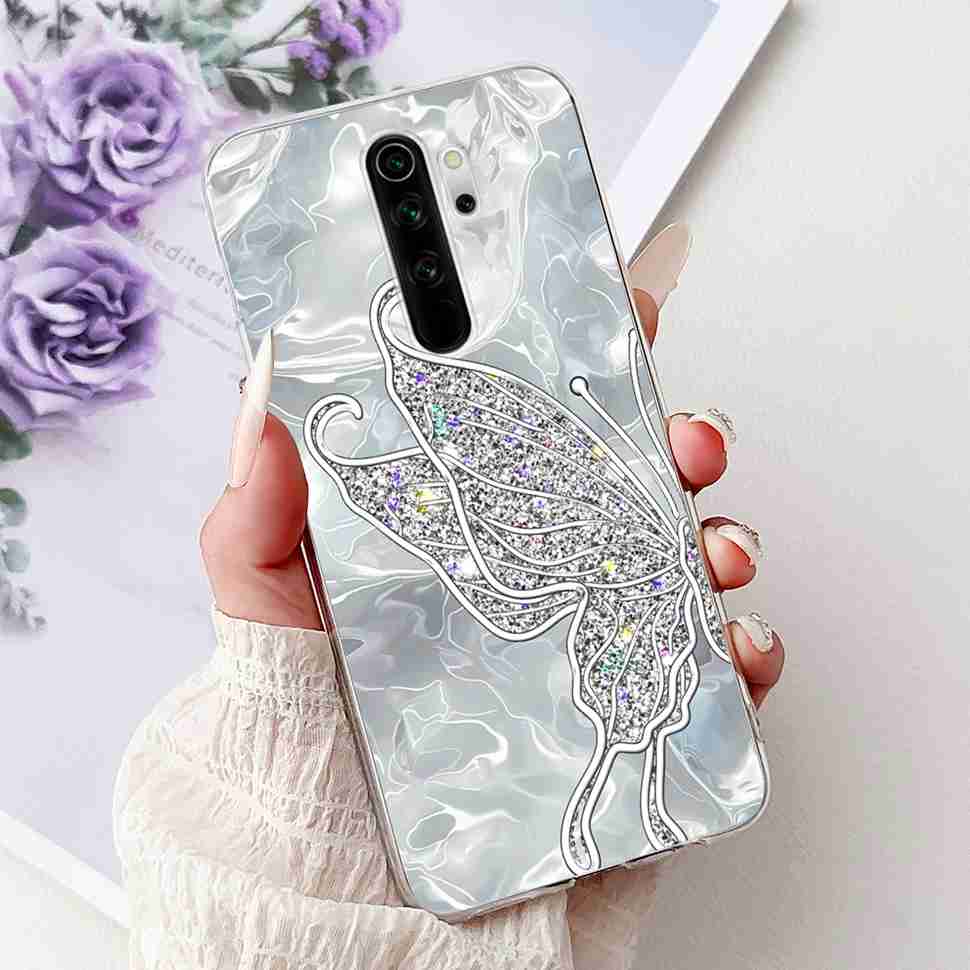 For Xiaomi Redmi Note 8 Pro 6.53" Case Luxury Flower Bow Soft Silicone TPU Cover For Redmi Note8 Pro Note 8pro Shockproof Shell