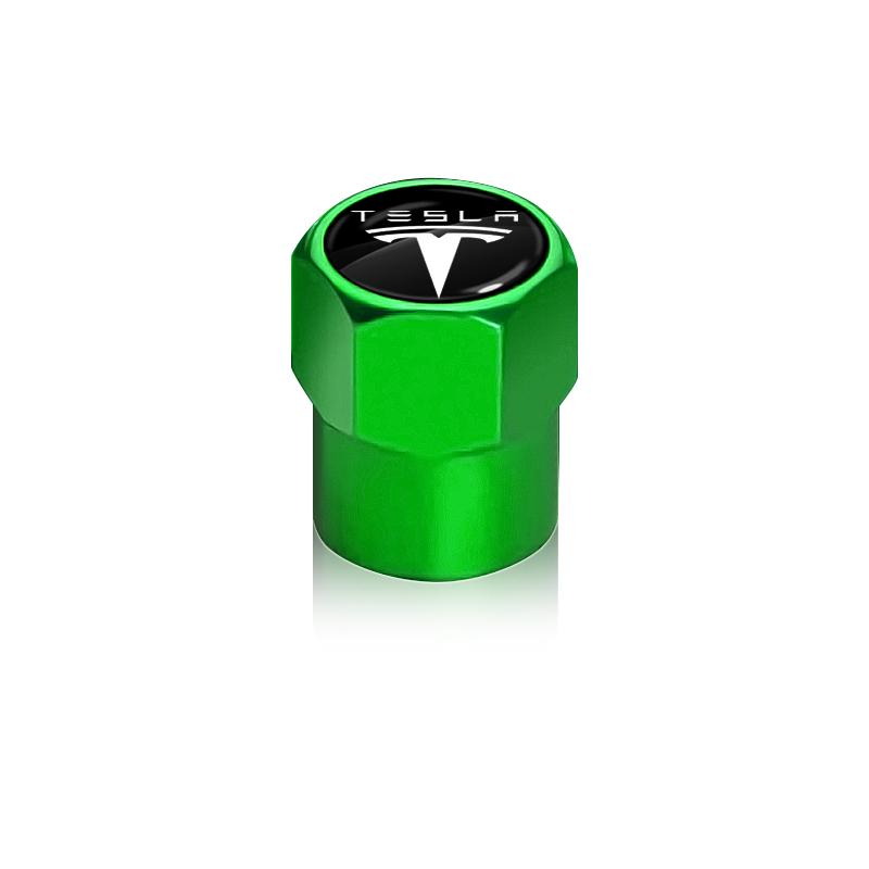 VCZRW1 4pcs/Lot Colorful Car Tire Hexagonal Valve Nozzle Cap Stainless Steel For Tesla Model 3 Model S Model X Y Roadster Performance
