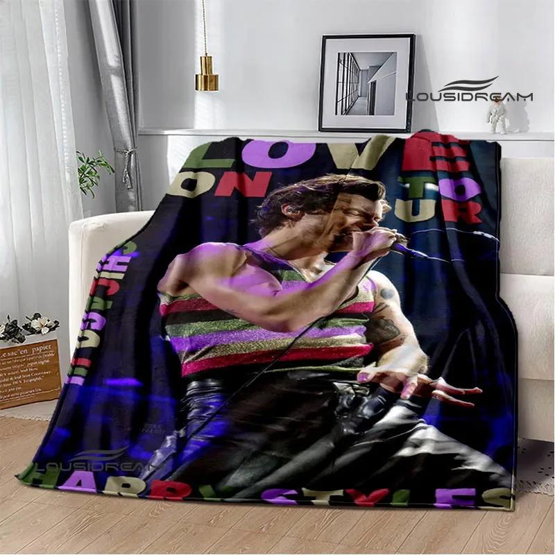 Singer H-Harry-Styles Printed Blanket Picnic Blankets Flange Warm Blanket Soft and Comfortable Blanket Bed Linings Birthday Gift