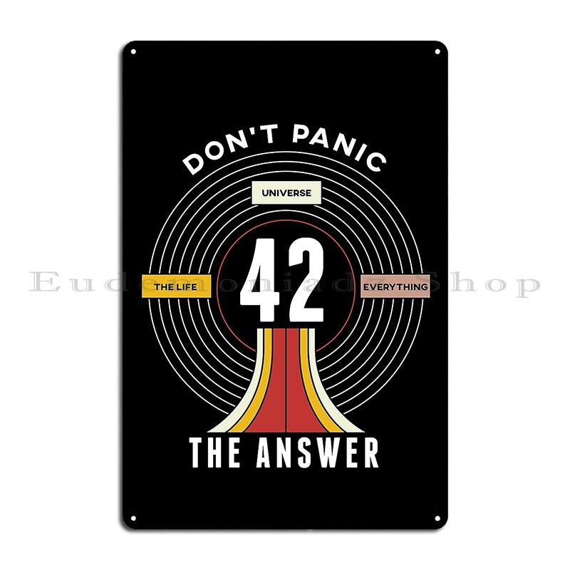 42 Donandx27 T Panic Life Universe Everything Hitchhiker Guide Galaxy Metal Sign Personalized Plaques Personalized