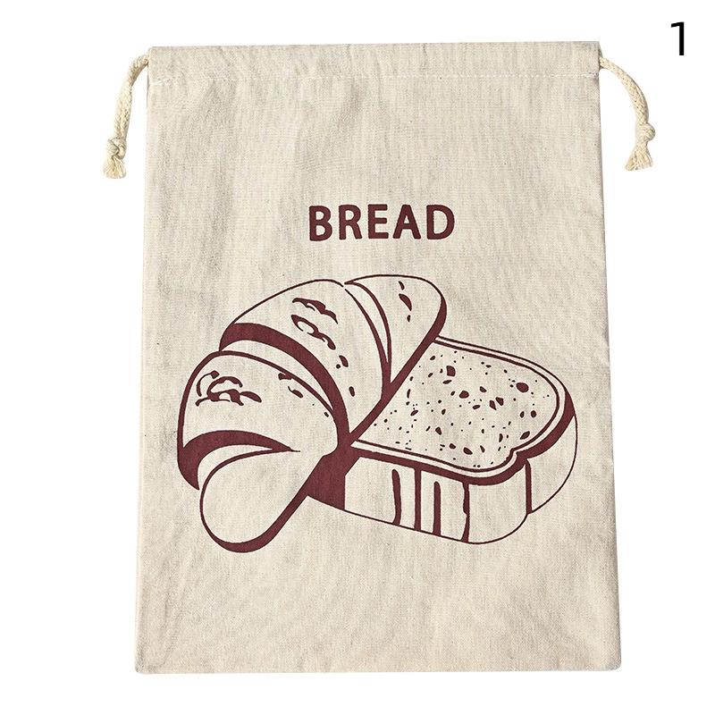 Linen Bread Bag Reusable Baguette Cotton Drawstring Storage Bag Loaf Homemade Bread Fresh Eco Friendly Keeping For Baguette