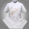 Traditional Chinese Style High Quality 2 IN 1 Tang Suit 2 Patterns Embroidery Dragon Hanfu Blouse Wu Tang Suit Men Kung Fu T Shirts Tops Jackey