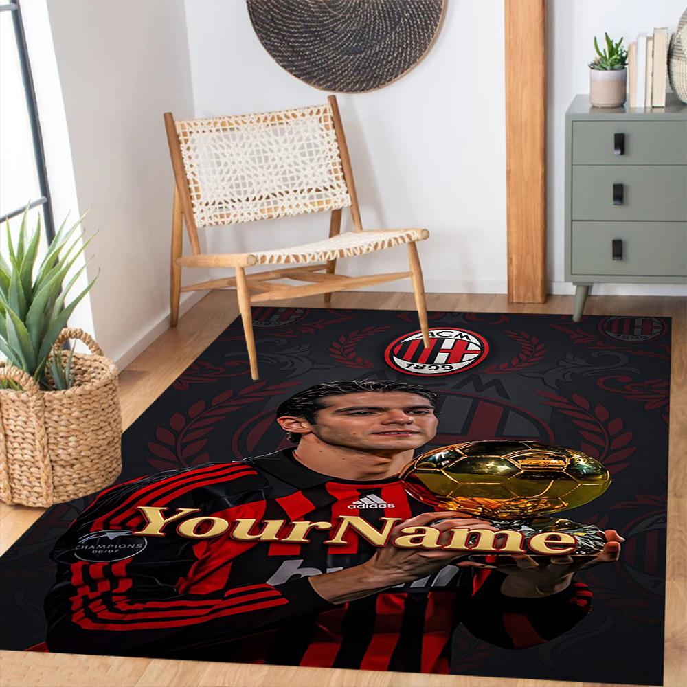 Ac Milan Customize Text Floor Rug Office Rug Perfect for Entryway Outdoor Kitchen Dining Room Anti-slip Rug Anime Office Decor