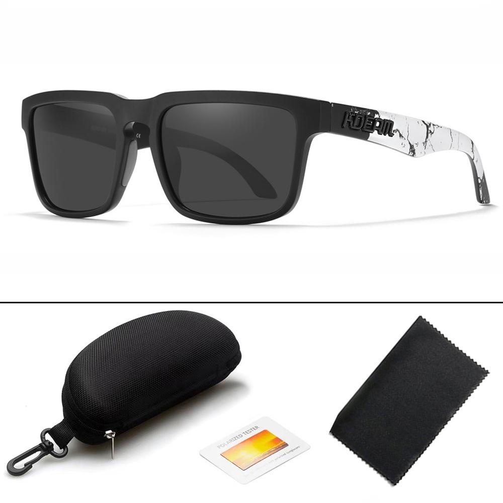 KDEAM Occhiali da Sole Polarizzati Quadrati Unisex Stile Retro per Esterno Leggeri Comodi Moda Occhiali da Sole da Donna Con Custodia Rigida