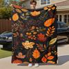 1PC Autumn LeavesOutdoor Flannel Blanket - Soft Plush Decor for Picnics, camping, Bedroom, Playroom, Office, or Lunch Break 1362A