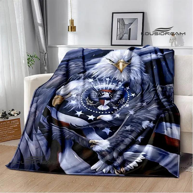 3D Eagle Printed Blanket Picnic Blankets Flange Warm Blanket Soft and Comfortable Blanket Bed Linings Birthday Gift