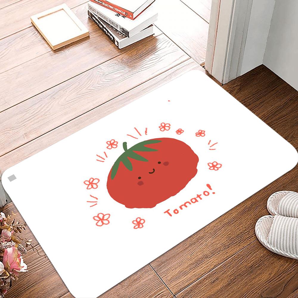 3D Cartoon Tomate Lustige Fußmatte Anti-Rutsch Teppich für Wohnzimmer Schlafzimmer Sofa Fußmatte Kinder Teppich Boden Dekoration Badezimmer Bodenmatte