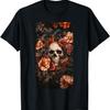 Floral Subtle Skull Accents Skull Art T-Shirt