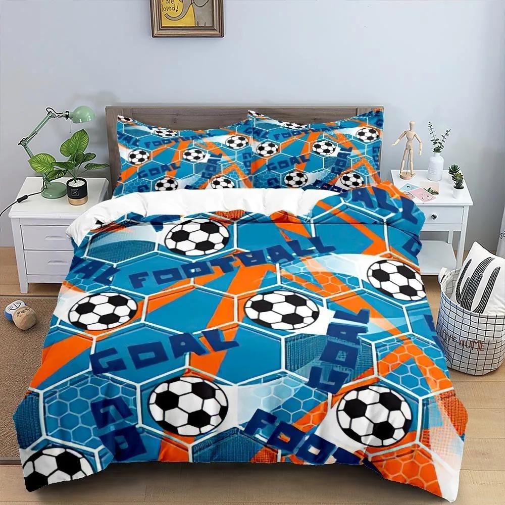 Cool Football Soccer 3D Duvet Cover Pillowcases Bedding Set For Boys Room Decor Twin Queen King Size