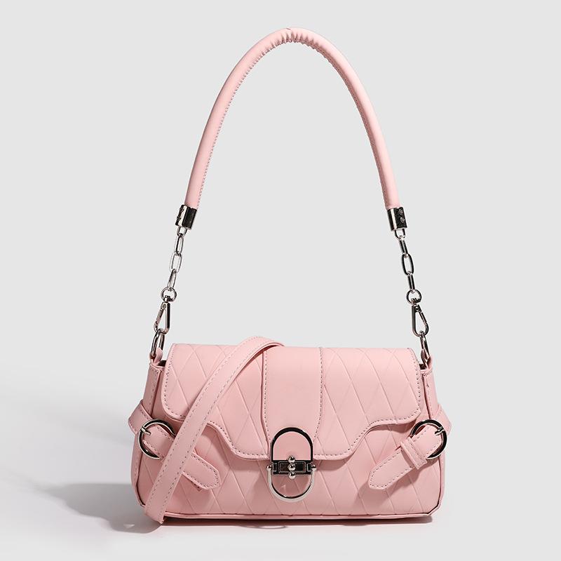 Fransk axelväska Svart väska Nisch Texturväska Väska Retro Armhåleväska Mångsidig Crossbody-väska