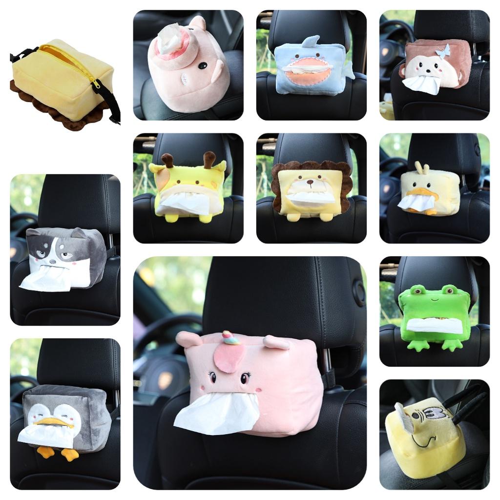 Car Cartoon Tissue Holder Plush Material Variety Of Cute Animal Designs Dual-use For Car And Home