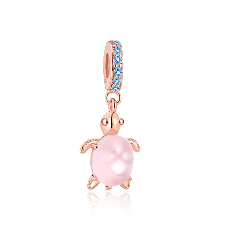 New Fine Rose Gold White Pink Clip Dasiy Ocean Summer Charms Fit Original Sterling Silver Plated 925 Bracelet For Women Jewelry