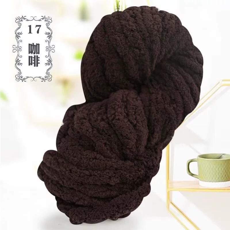 Thick Chenille Yarn for Blankets, Super Soft and Fluffy Giant Chenille-Style Polyester Yarn for Home Decor Projects