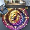1pc Soft, Absorbent & Non Slip Golden Lion Round Rug Soft Circle Rug for Living Room & Bedroom Decor, Chair Mats, and Unforgettable Home Gif
