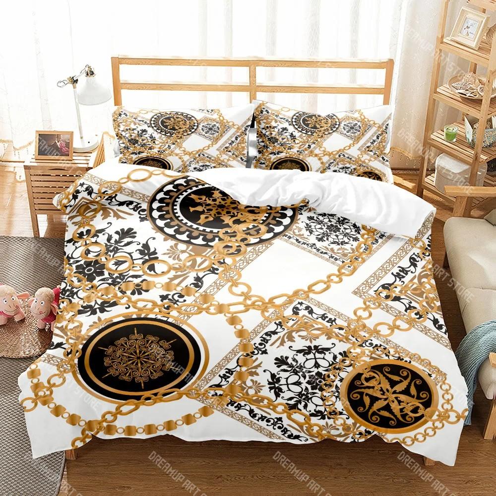 Chains Baroque Pattern Bohemian Bedding Set Small Single Twin Double Queen King Size Bed Linen Set for Adults Kids Quilt Cover