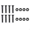 16 Pieces Skateboard Hardware Set, Steel Screws with Nuts,