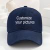 Customization Logo Text Pattern Printed Baseball Caps for Women Man Personalized Hats Casual Hip Hop Cap Black/White/Navy Blue