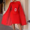 Automne/Hiver 2023 Robe de Soirée Moulante à Cape pour Femme - Couleur Unie, Grande Taille, Style Africain