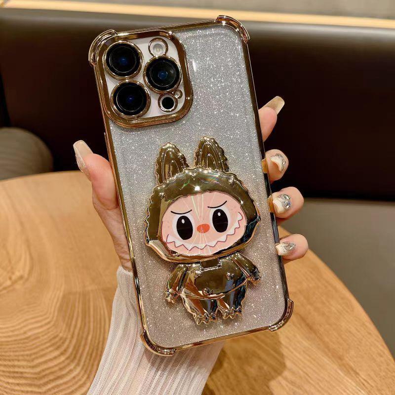 The Labcloth Mirror Stand Is Suitable for IPhone16ProMax, Electroplated Phone Case, and Fully Covers The Four Corners of The IPhone 14 for Anti-drop