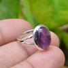 Ring aus massivem 925er Sterlingsilber, Amethyst-Ring, ovaler Ring, Geschenk für Sie, handgefertigter Ring, Statement-Ring