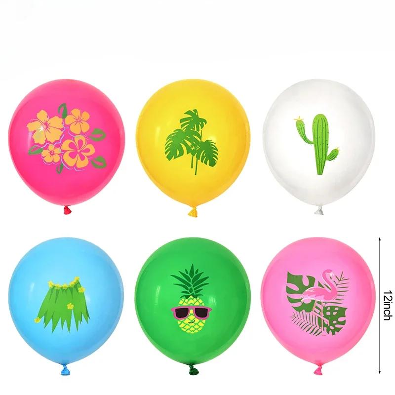 12 Stück 12 Zoll Hawaiianische Aloha Tropische Luau Latexballons für Sommer Strand Geburtstag Bar Party Hochzeit Zubehör
