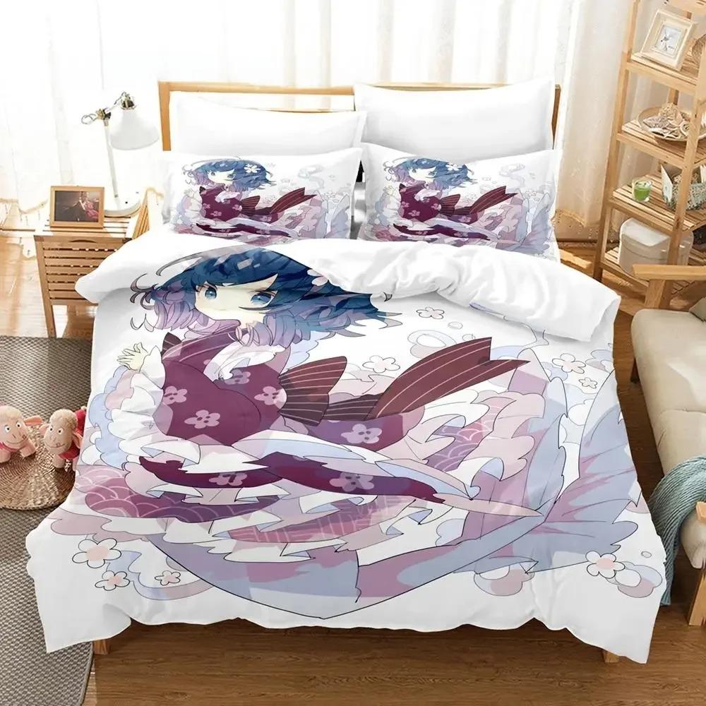 Wakasagihime (Touhou) Bedding Set Single Twin Full Queen King Size Bed Set Aldult Kid Bedroom Duvetcover Sets bed sheet set 01