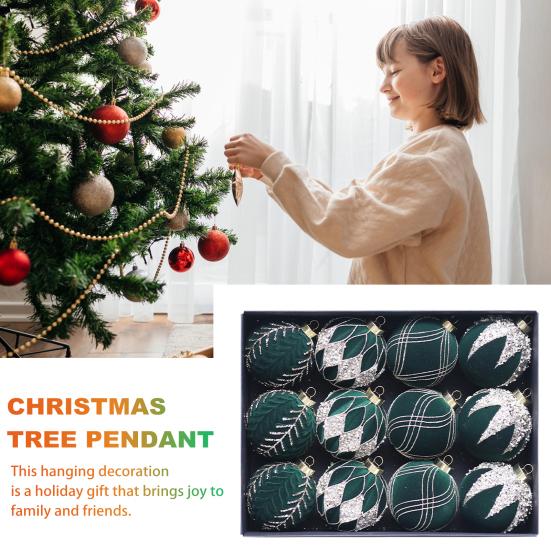 12 bolas navideñas de plástico irrompibles para colgar en el árbol de Navidad, para decoración de fiestas navideñas y bodas